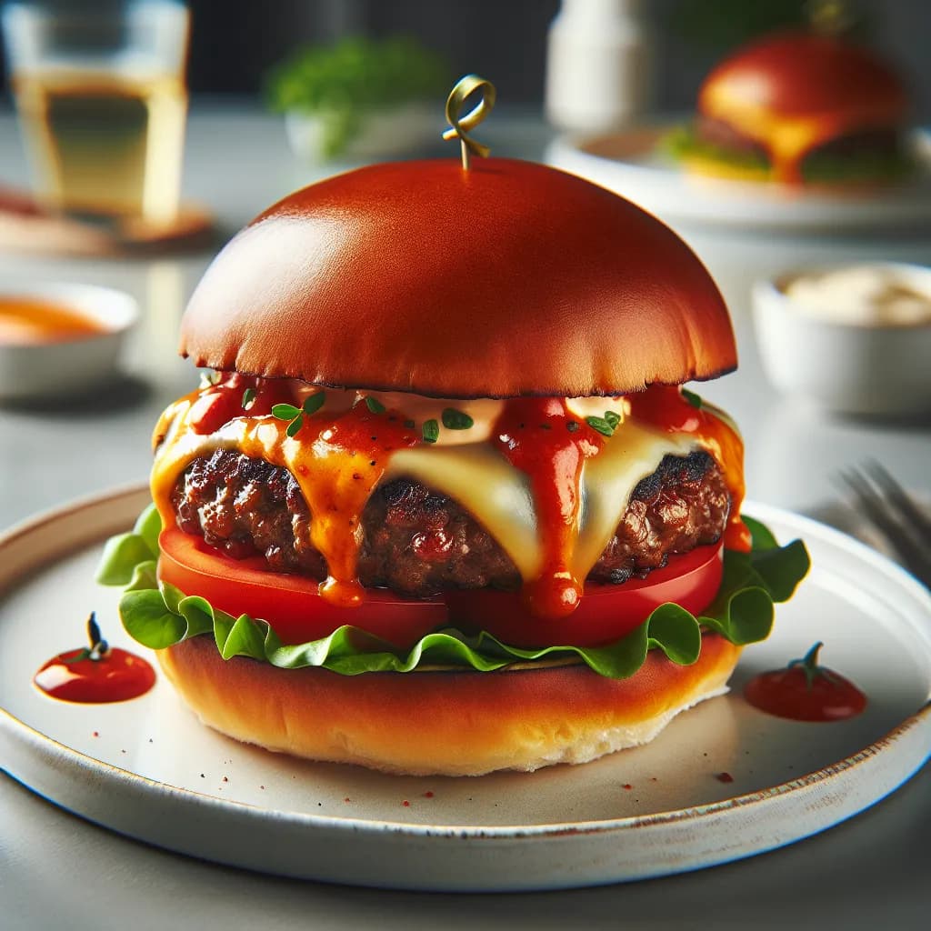 Burger di Manzo con Salsa Piccante