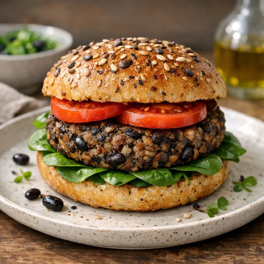 Burger di Melanzane e Fagioli Neri