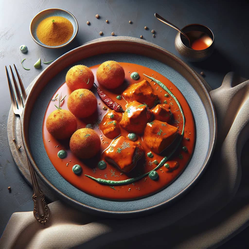 Butter Chicken with Potato Croquettes