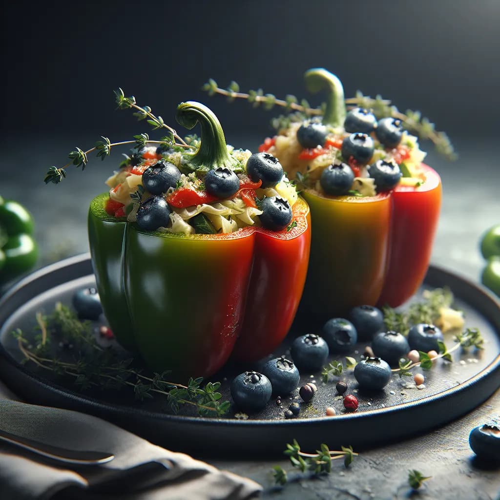 Cabbage and Blueberry Stuffed Peppers