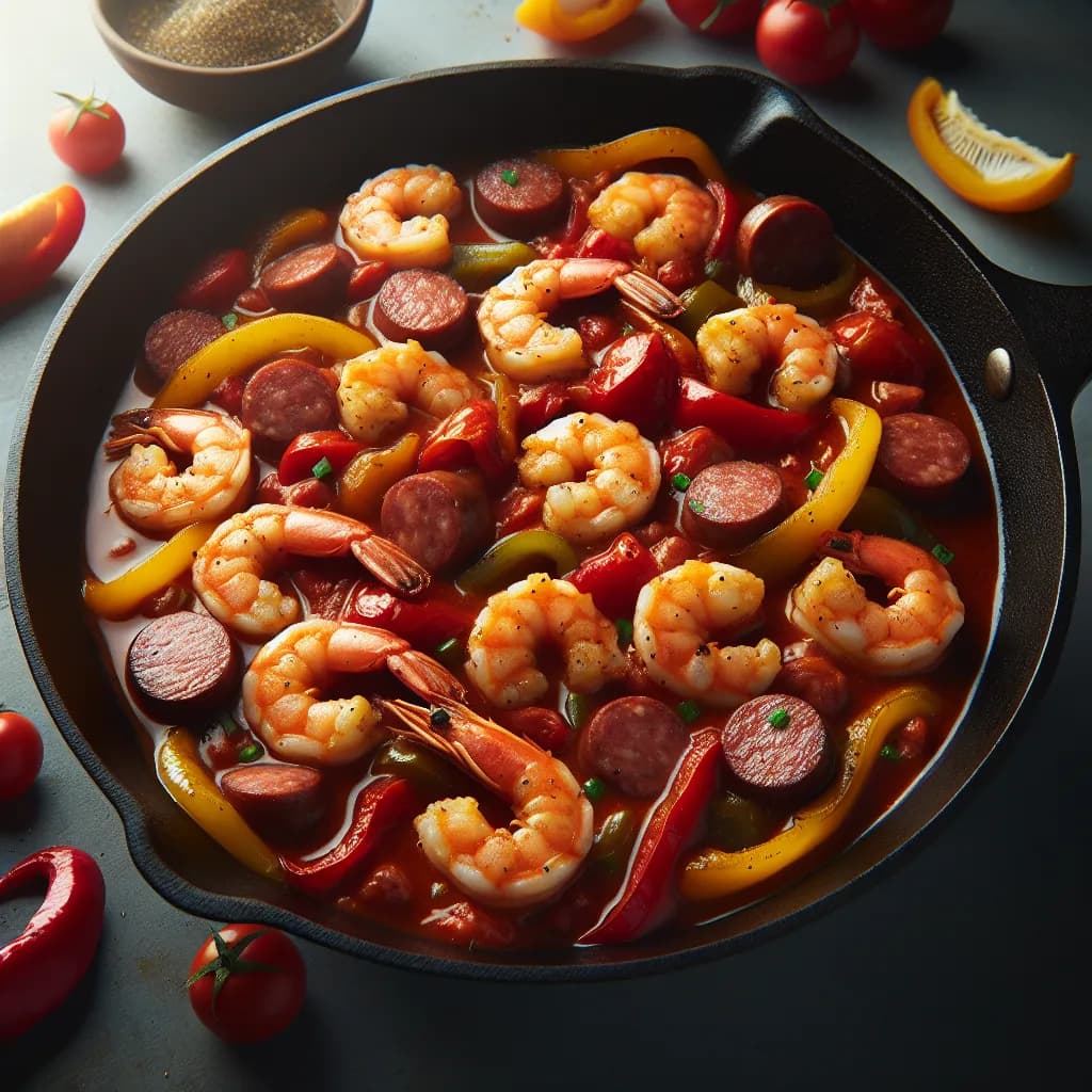Cajun Shrimp and Sausage Skillet