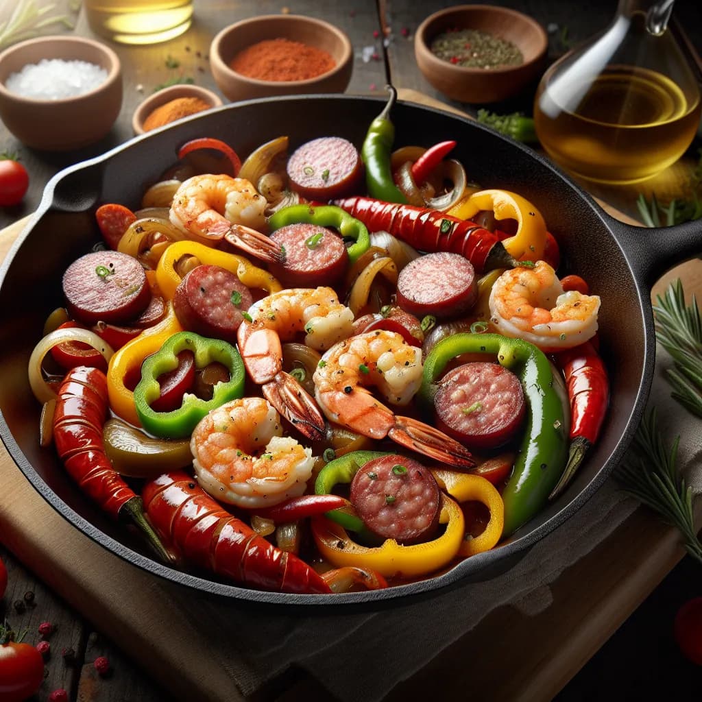 Cajun Shrimp and Sausage Skillet