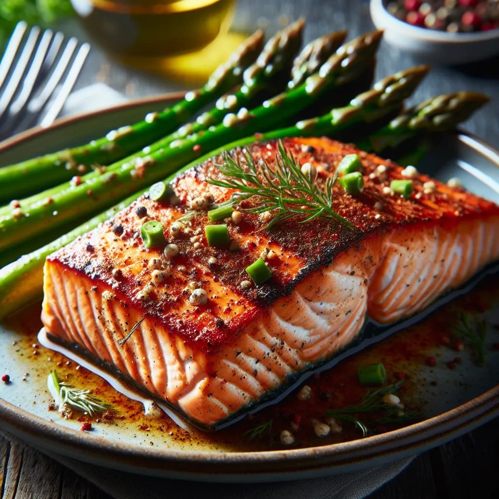 Cajun Spiced Salmon with Asparagus