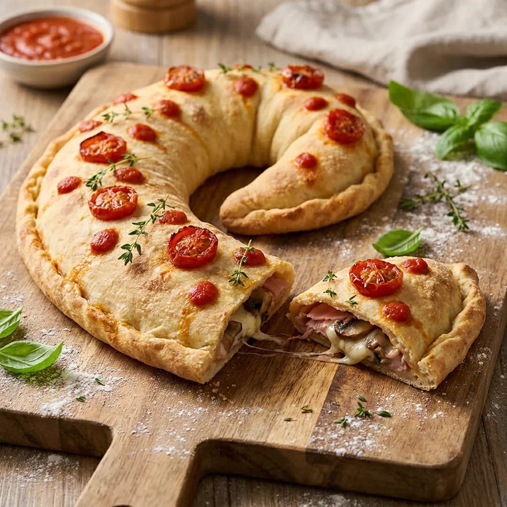 Calzone Serpente con Prosciutto e Funghi