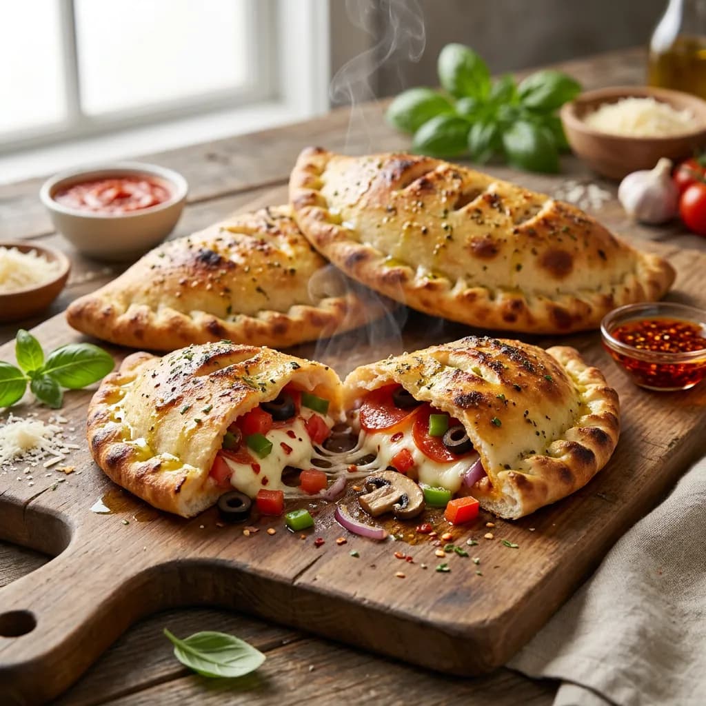 Calzones au pepperoni, fromage et légumes