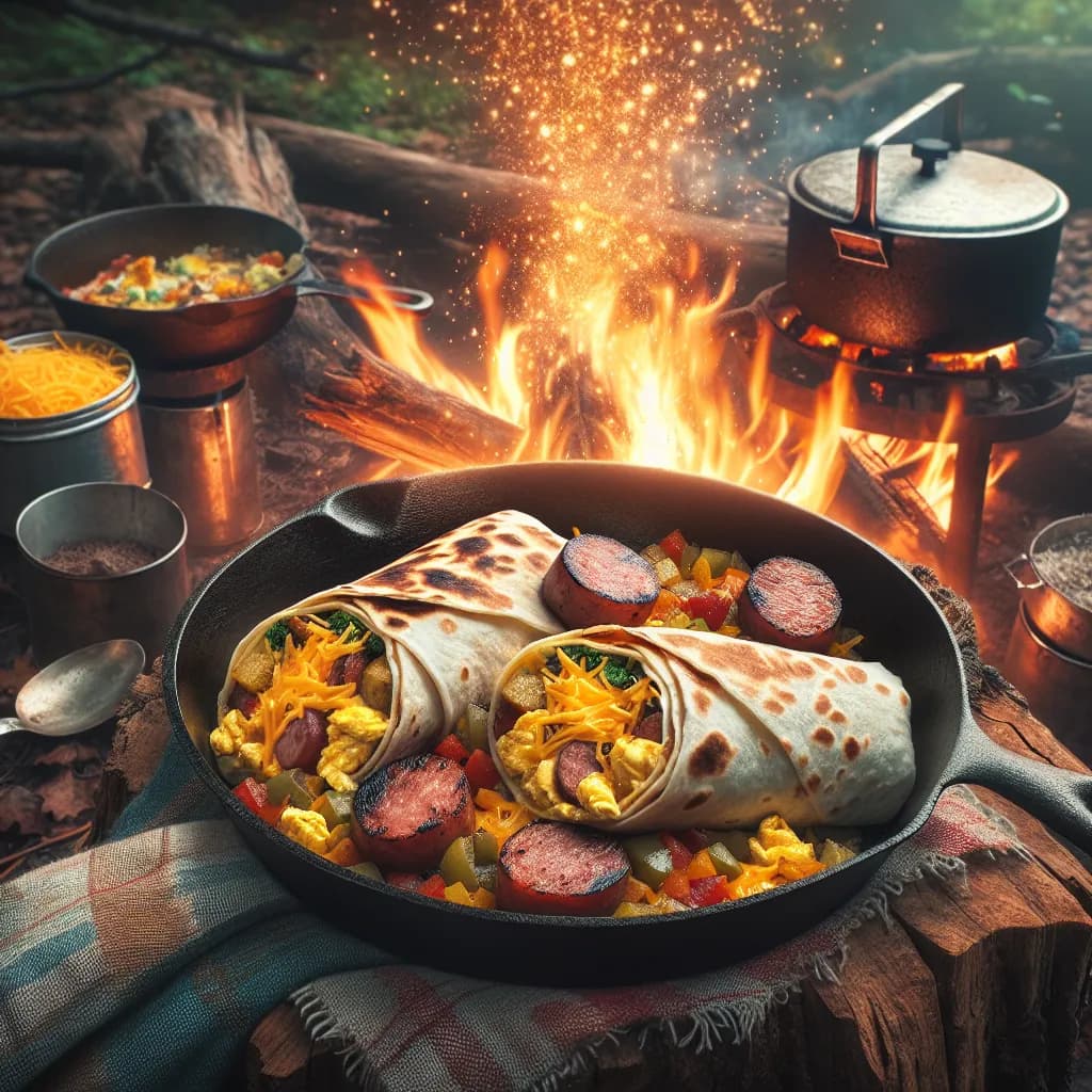 Campfire Breakfast Burritos