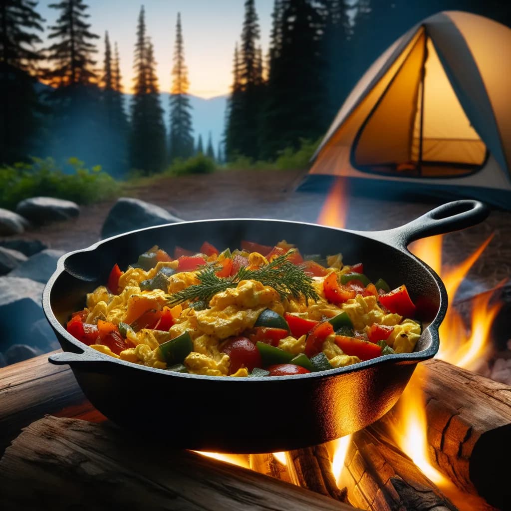 Campfire Egg and Veggie Skillet