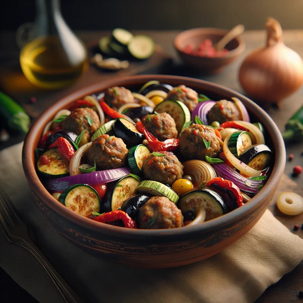 Caponata Siciliana con Polpette