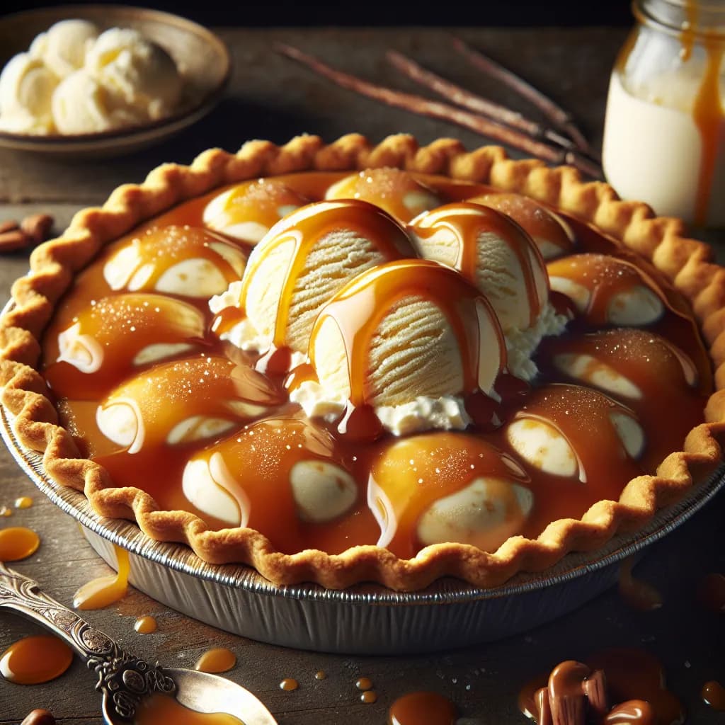 Caramel Vanilla Ice Cream Pie