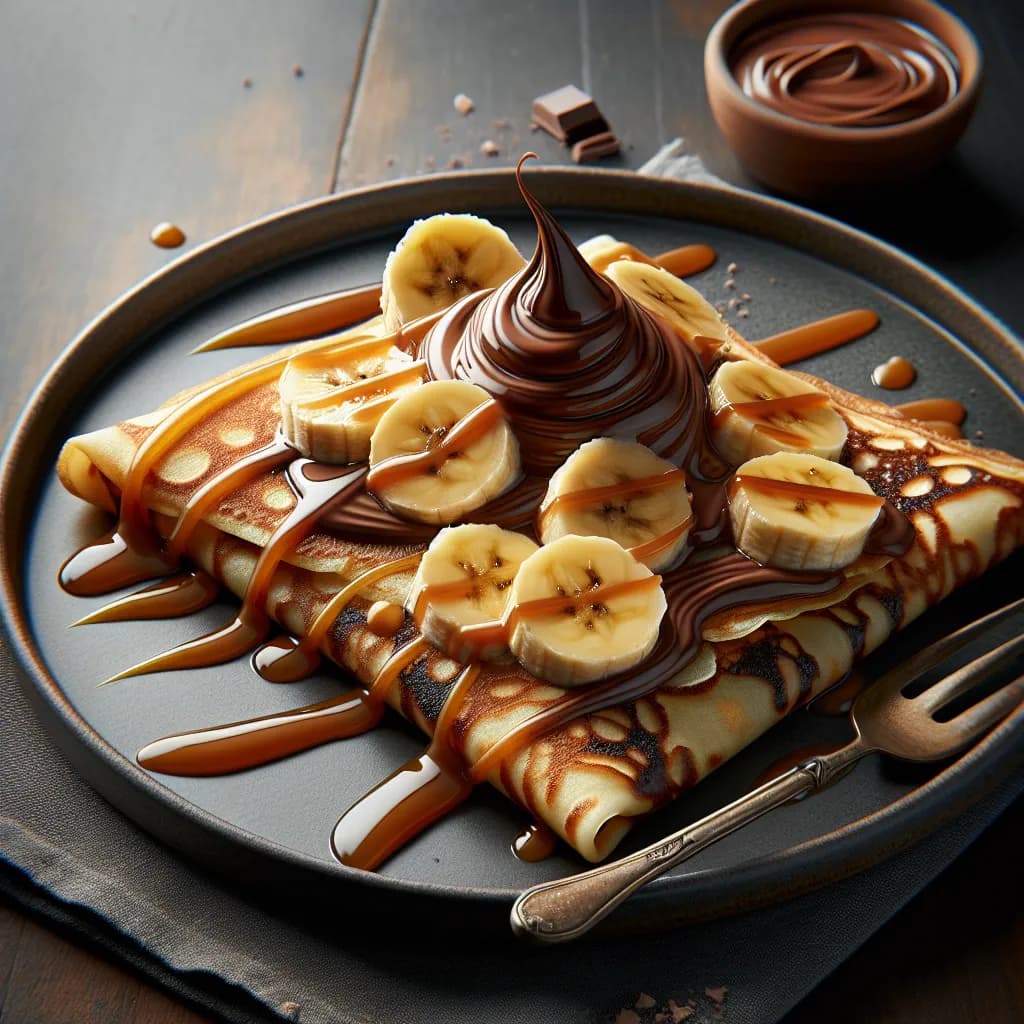 Caramelized Banana and Nutella Crepes