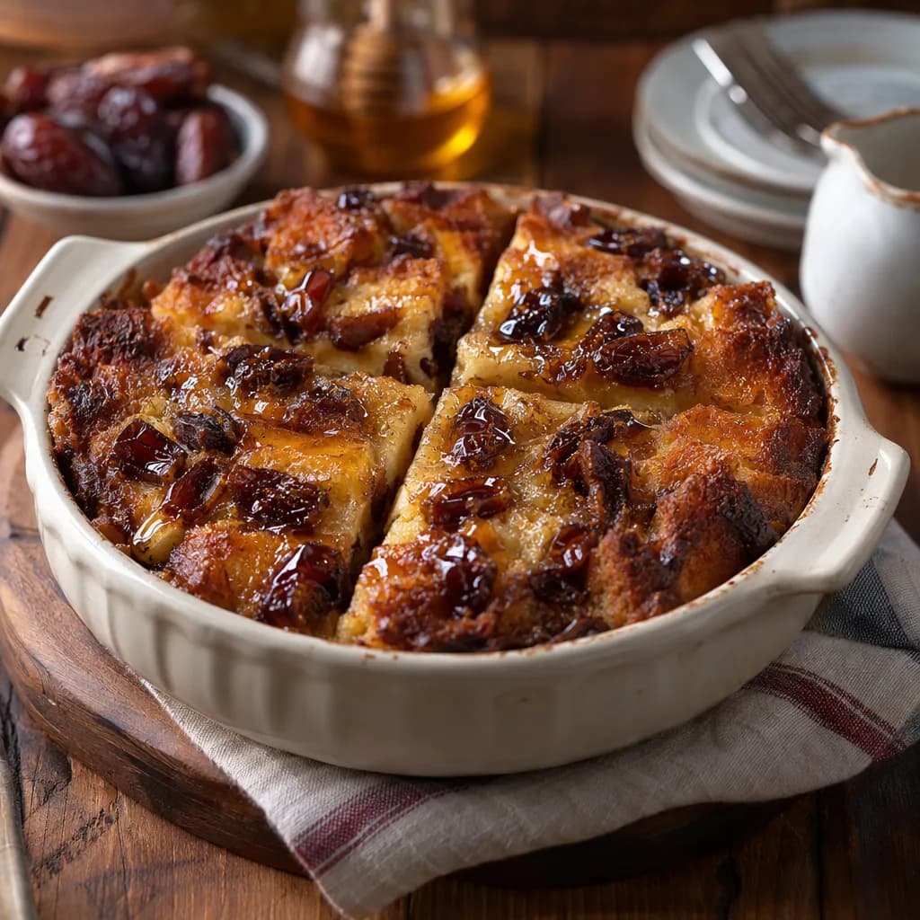 Caramelized Date Bread Pudding