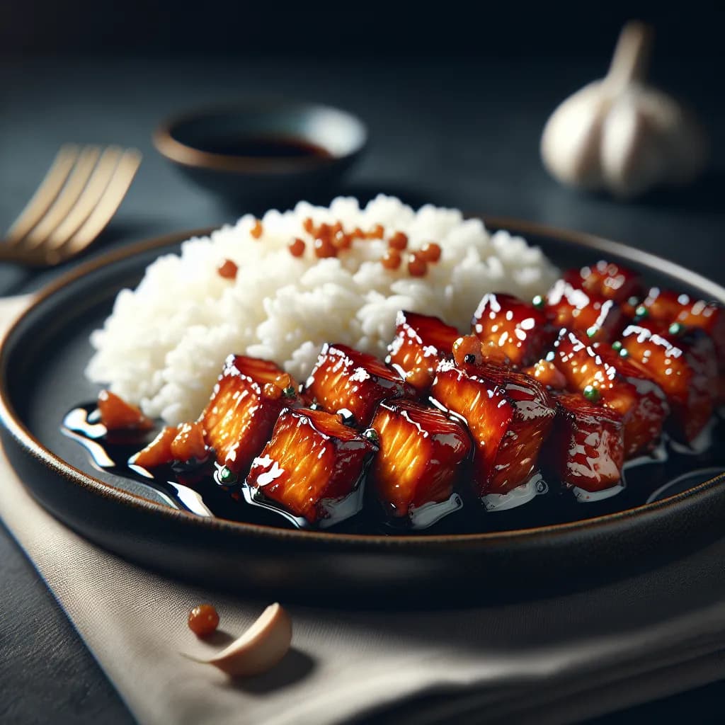 Caramelized Pork with Garlic Soy Glaze