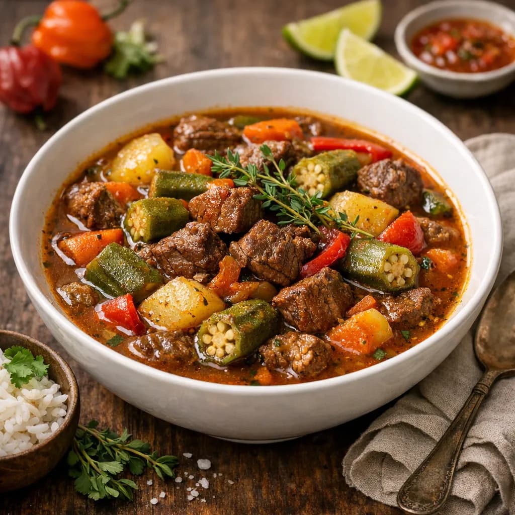 Caribbean Beef & Okra Stew
