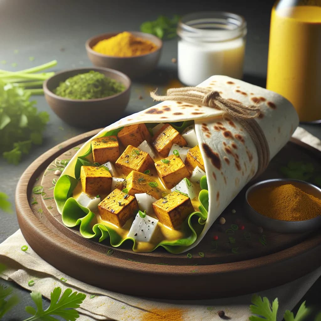 Caribbean Coconut Curry Tofu Wrap