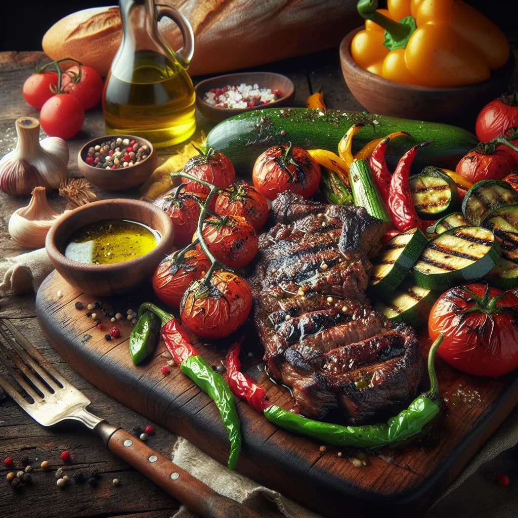 Carne alla Griglia con Verdure