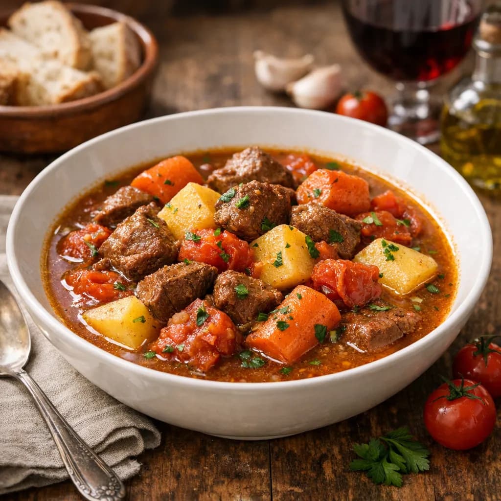 Carne guisada con verduras