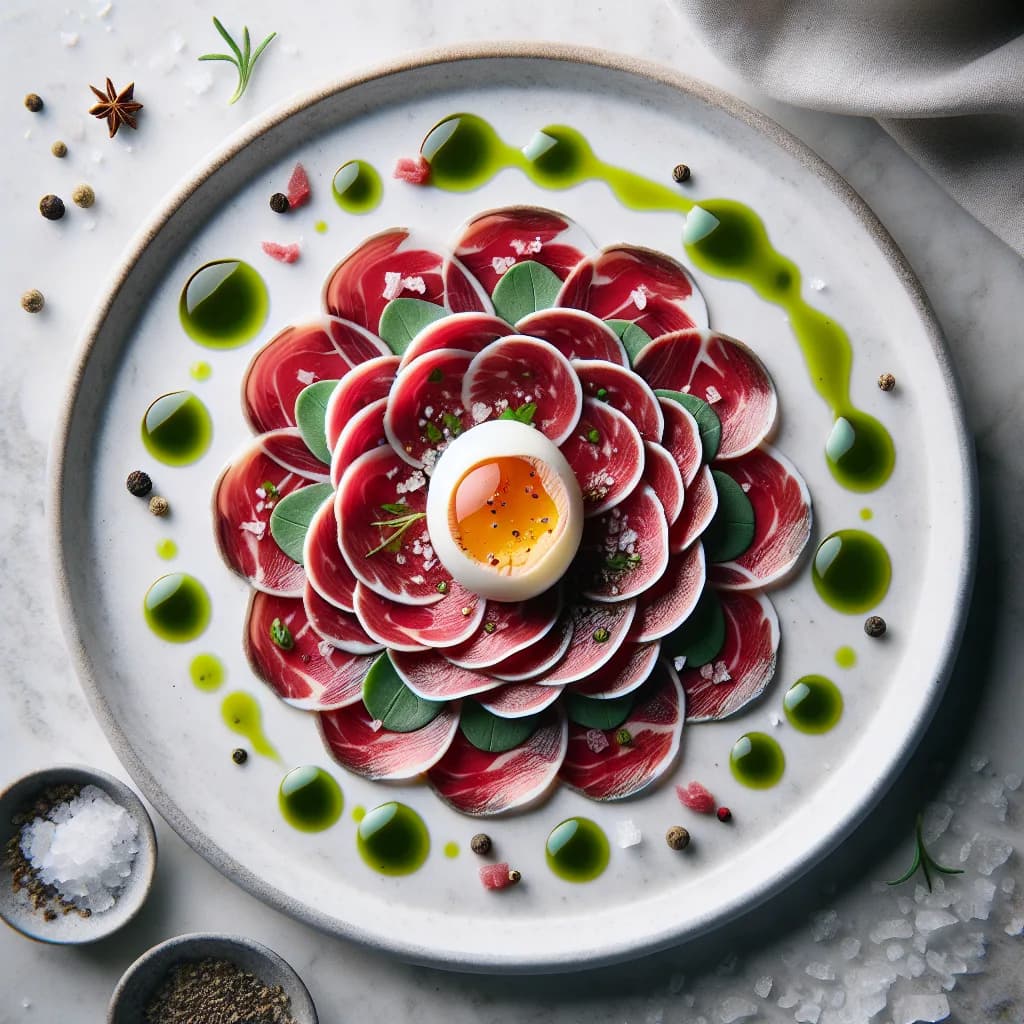 Carpaccio di Manzo e Uovo Millenario
