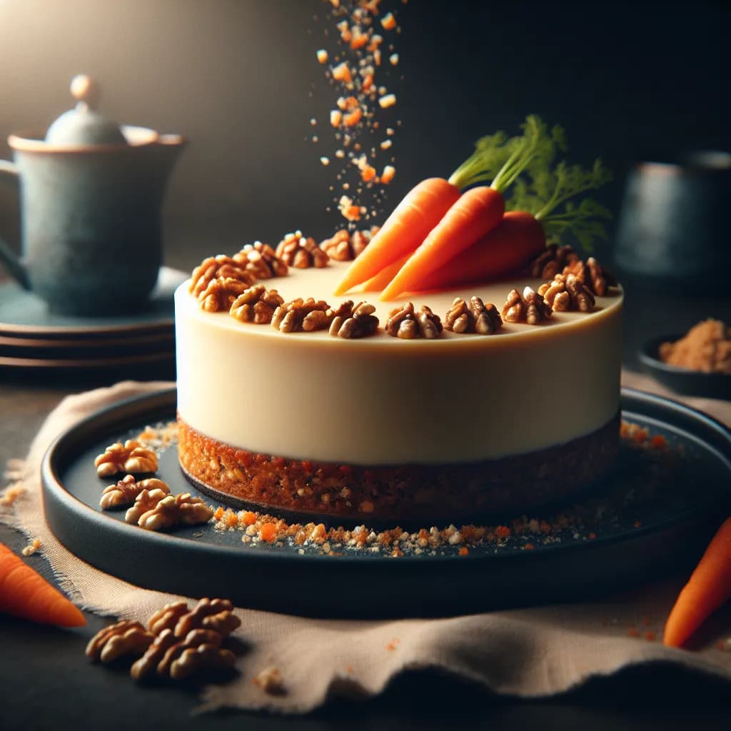 Carrot Cheesecake with Walnut Crust