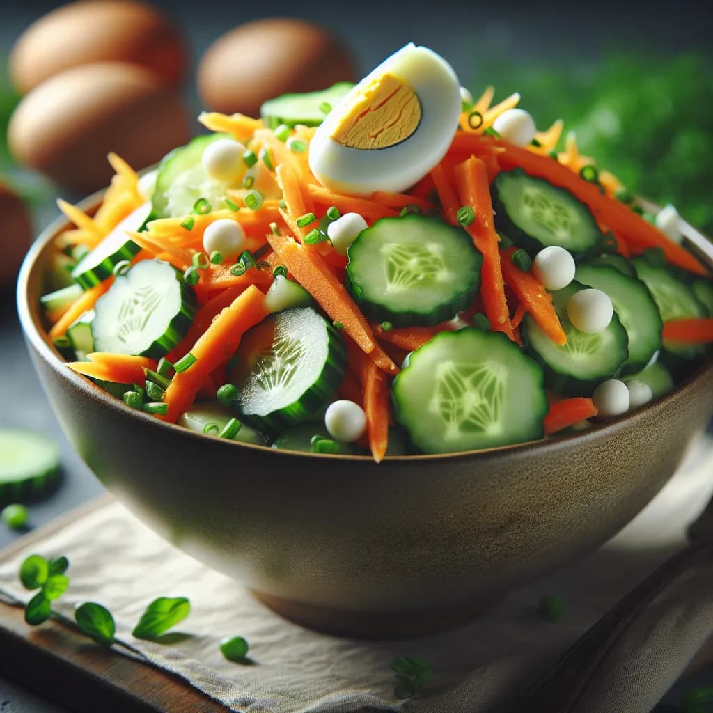 Carrot and Egg Salad with Cucumber