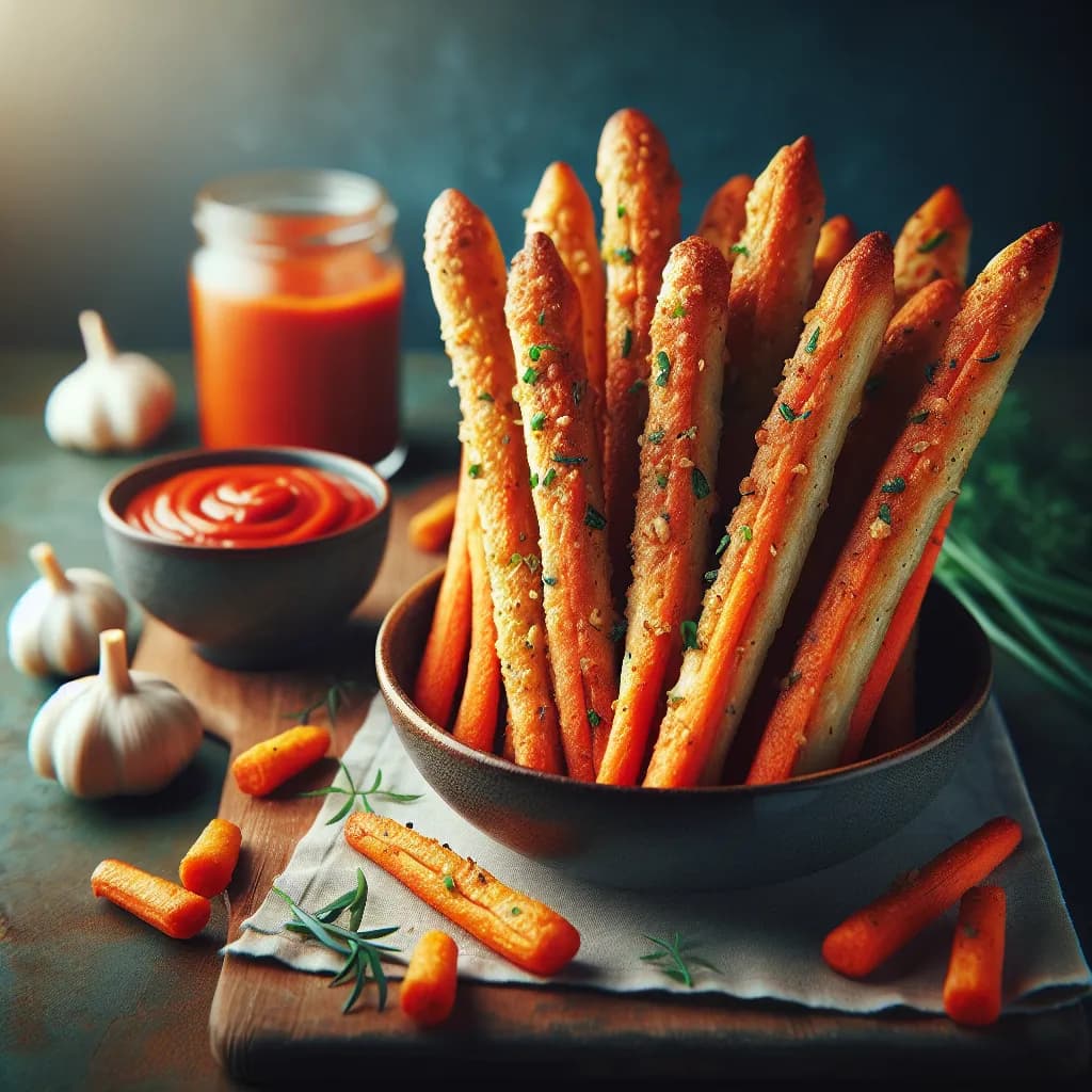 Carrot and Garlic Breadsticks