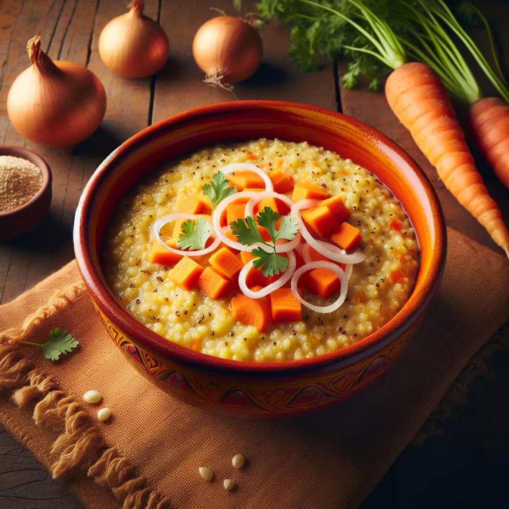 Carrot and Onion Rava Porridge