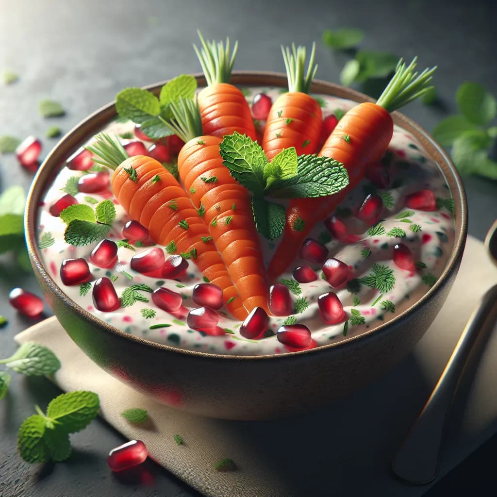 Carrot and Pomegranate Raita