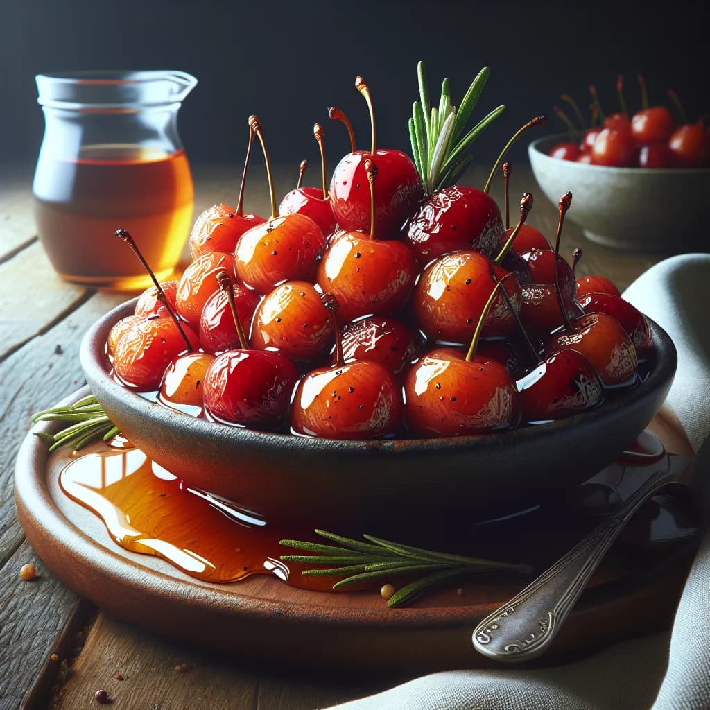 Cerises Rôties au Thé et Romarin