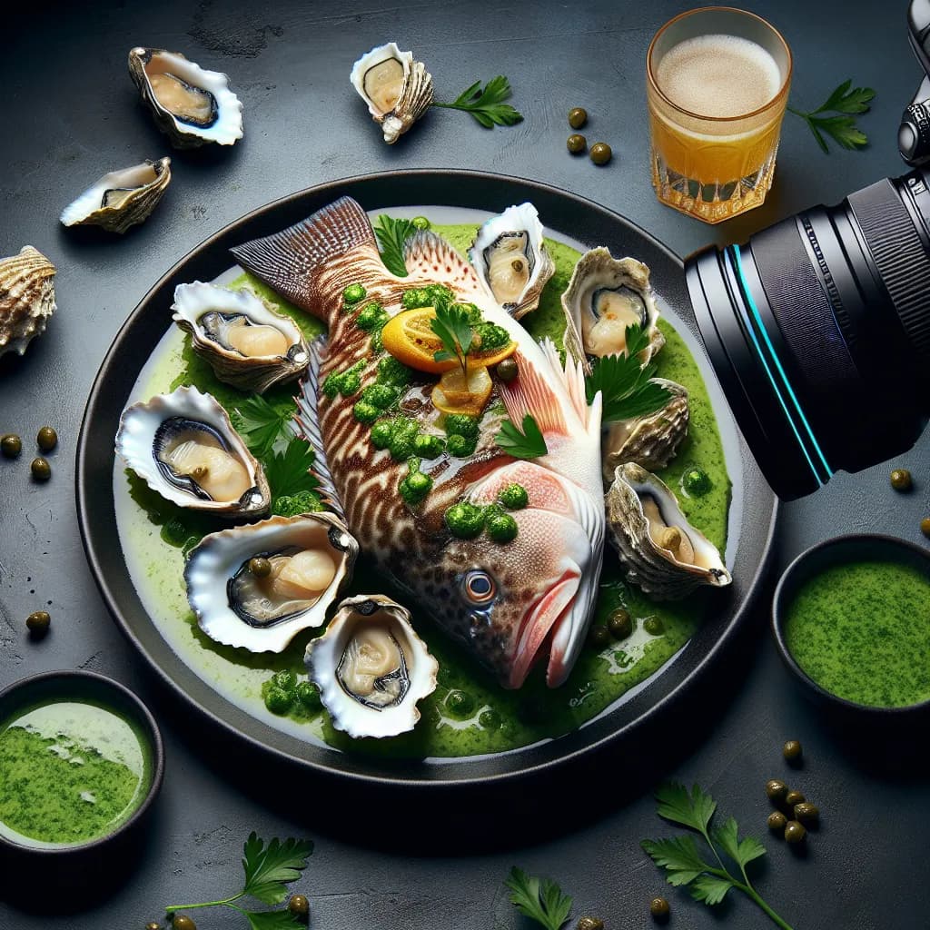 Cernia e Ostriche con Salsa Verde