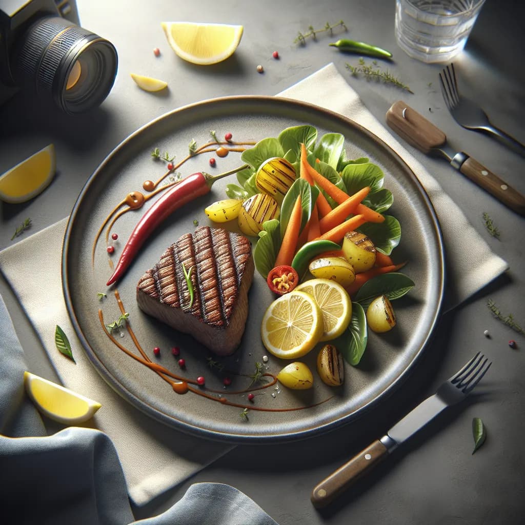 Cervo alla Griglia con Insalata di Patate e Carote
