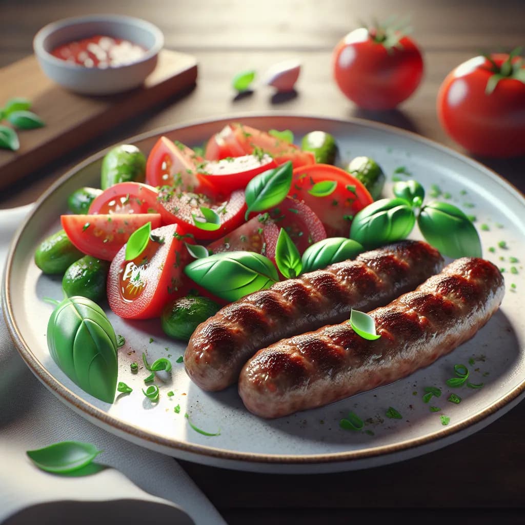 Cevapcici mit Tomatensalat