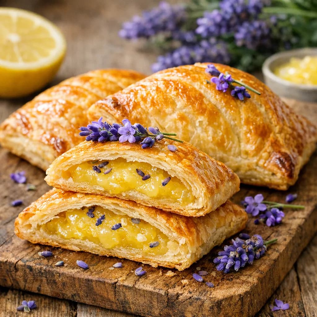 Chaussons feuilletés citron-lavande