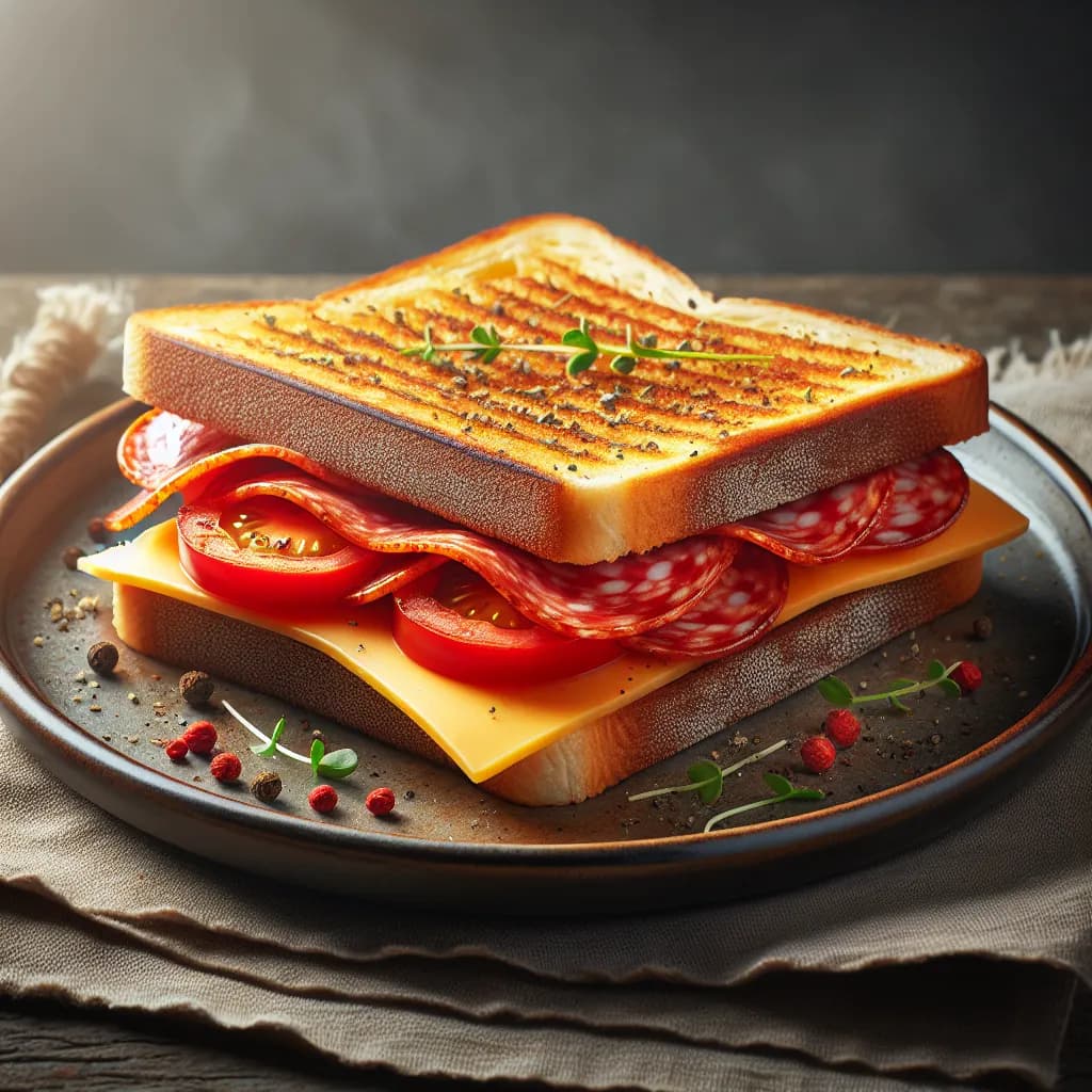 Cheddar and Salami Toast