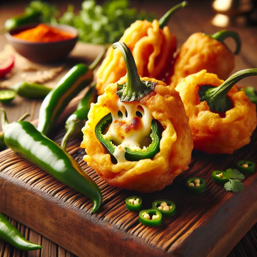 Cheese Stuffed Mirchi Bajji
