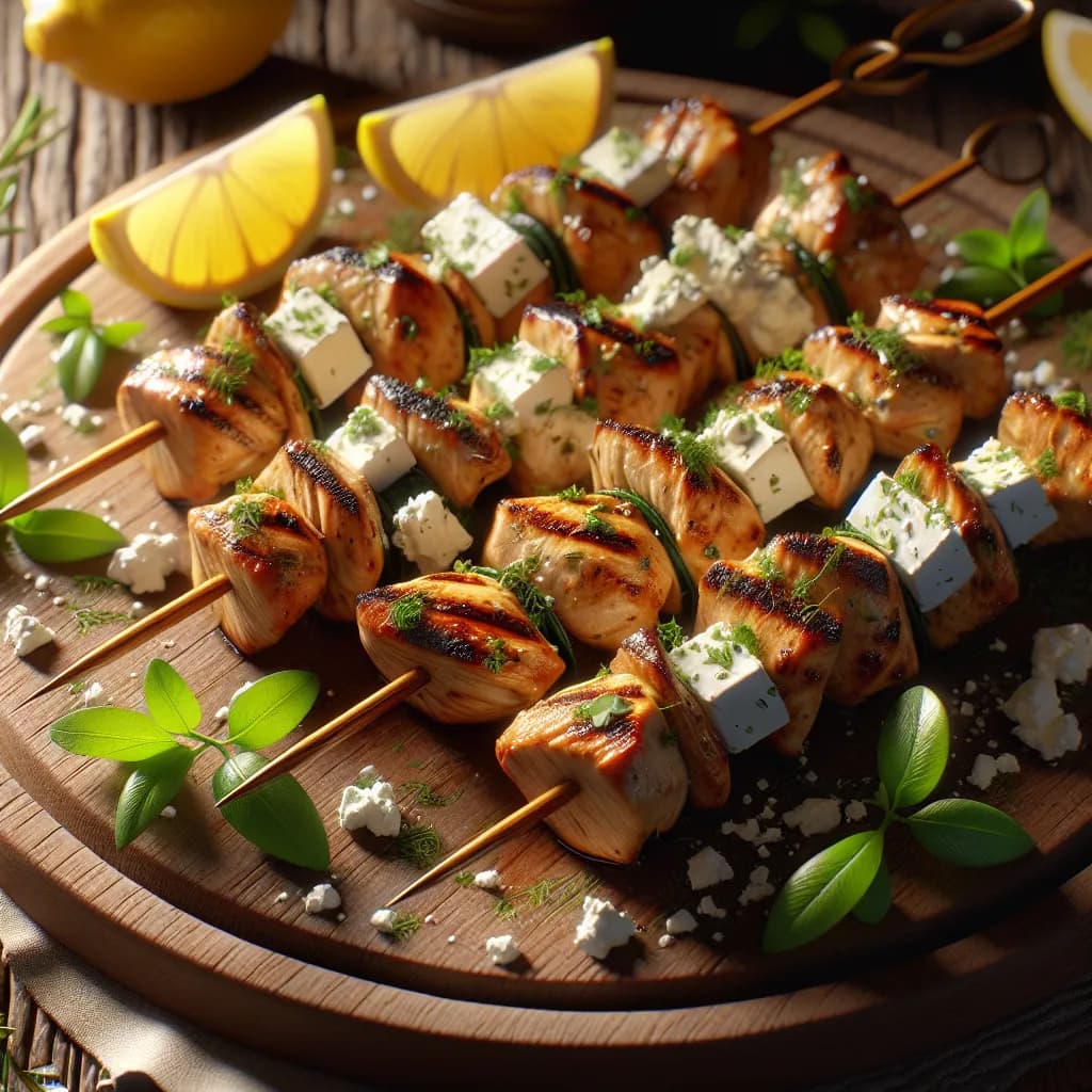Cheese and Herb Chicken Skewers