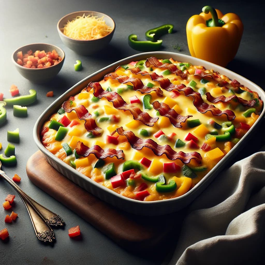 Cheesy Bacon Bell Pepper Bake