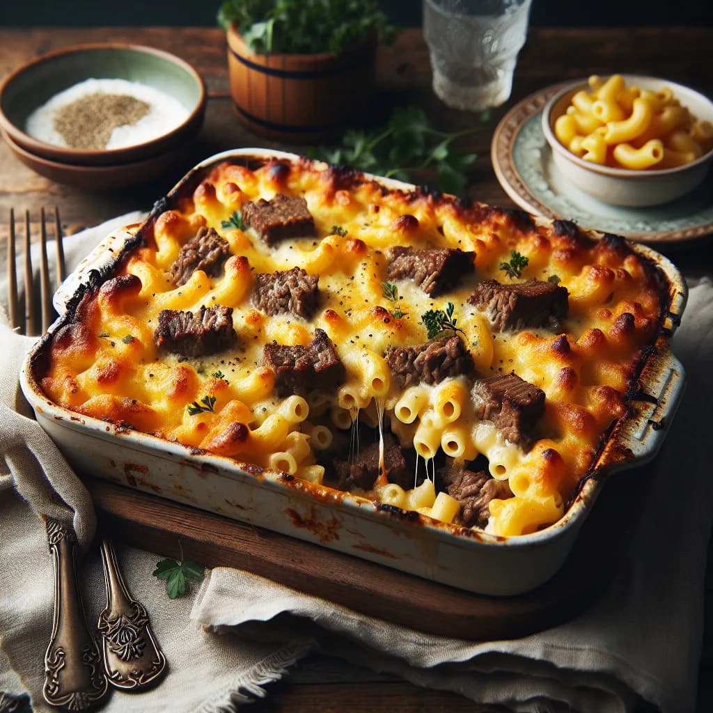 Cheesy Beef and Macaroni Bake