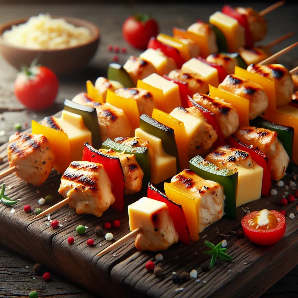 Cheesy Chicken Skewers