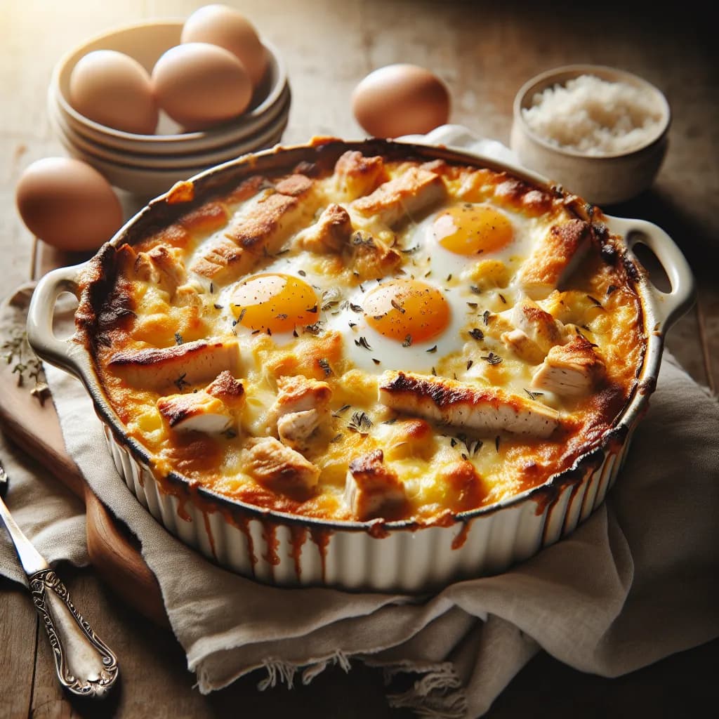 Cheesy Chicken and Egg Casserole