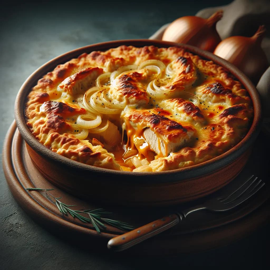 Cheesy Chicken and Onion Bake