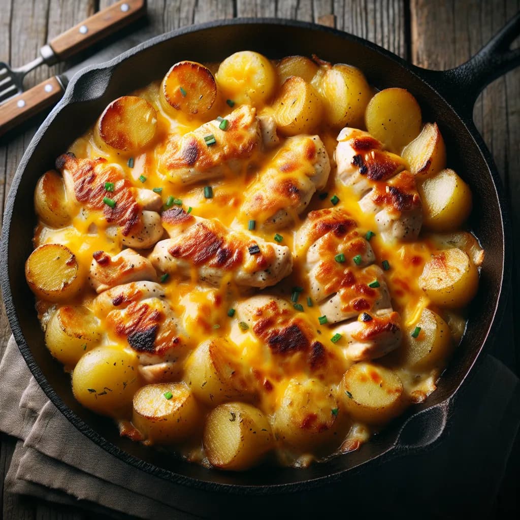 Cheesy Chicken and Potato Skillet