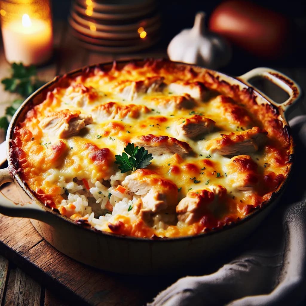 Cheesy Chicken and Rice Bake