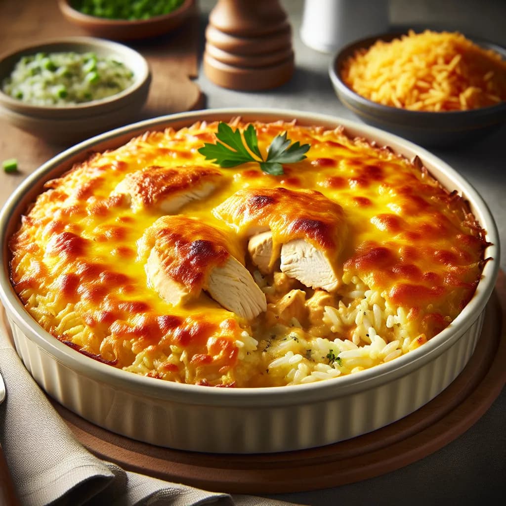 Cheesy Chicken and Rice Casserole