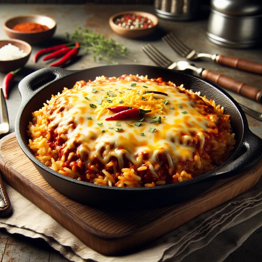 Cheesy Chili Rice Skillet