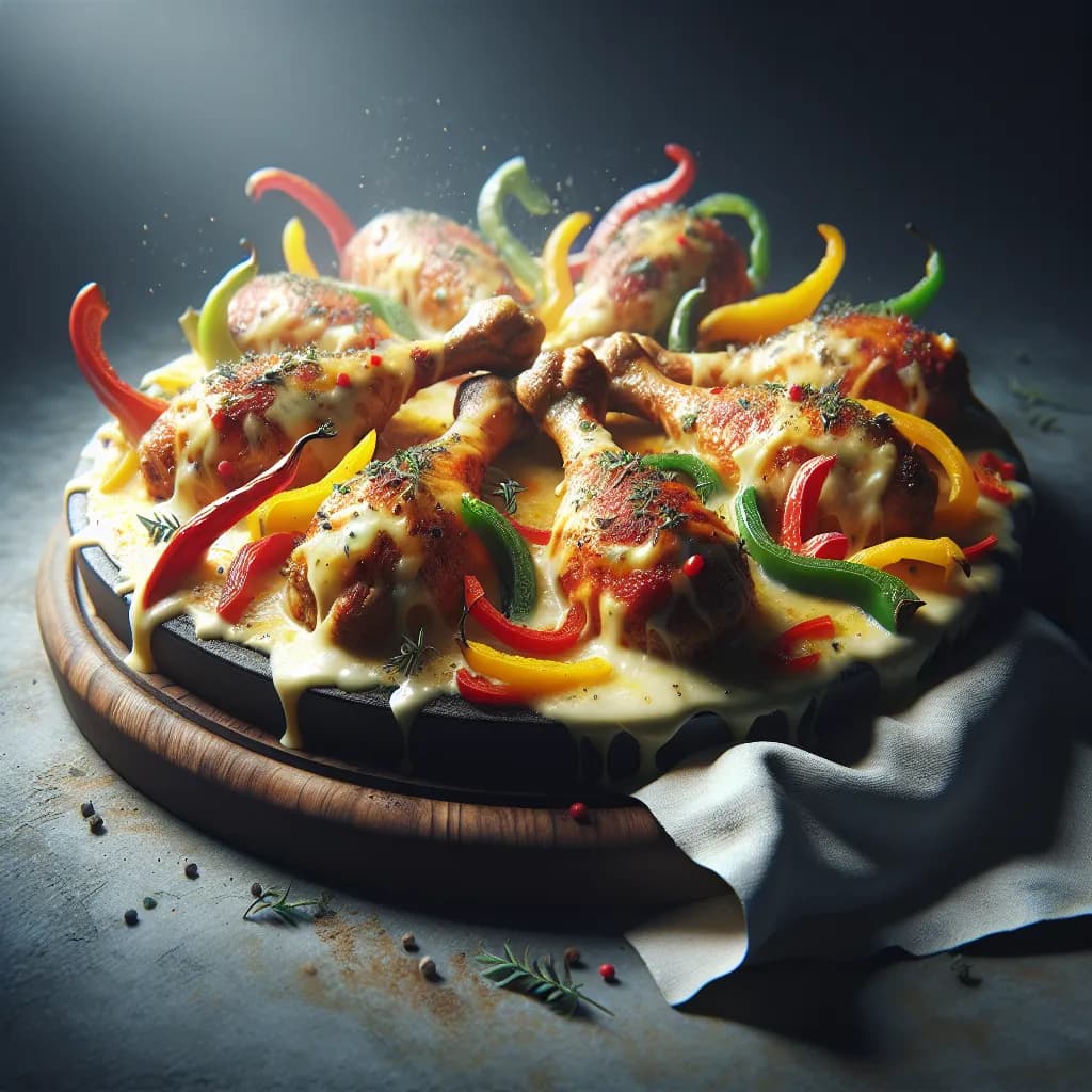Cheesy Drumstick and Pepper Bake