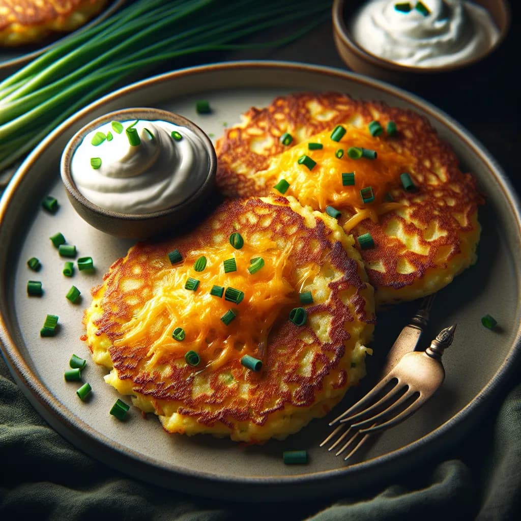 Cheesy Mashed Potato Pancakes