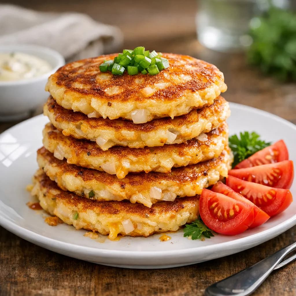 Cheesy Potato Maida Pancakes