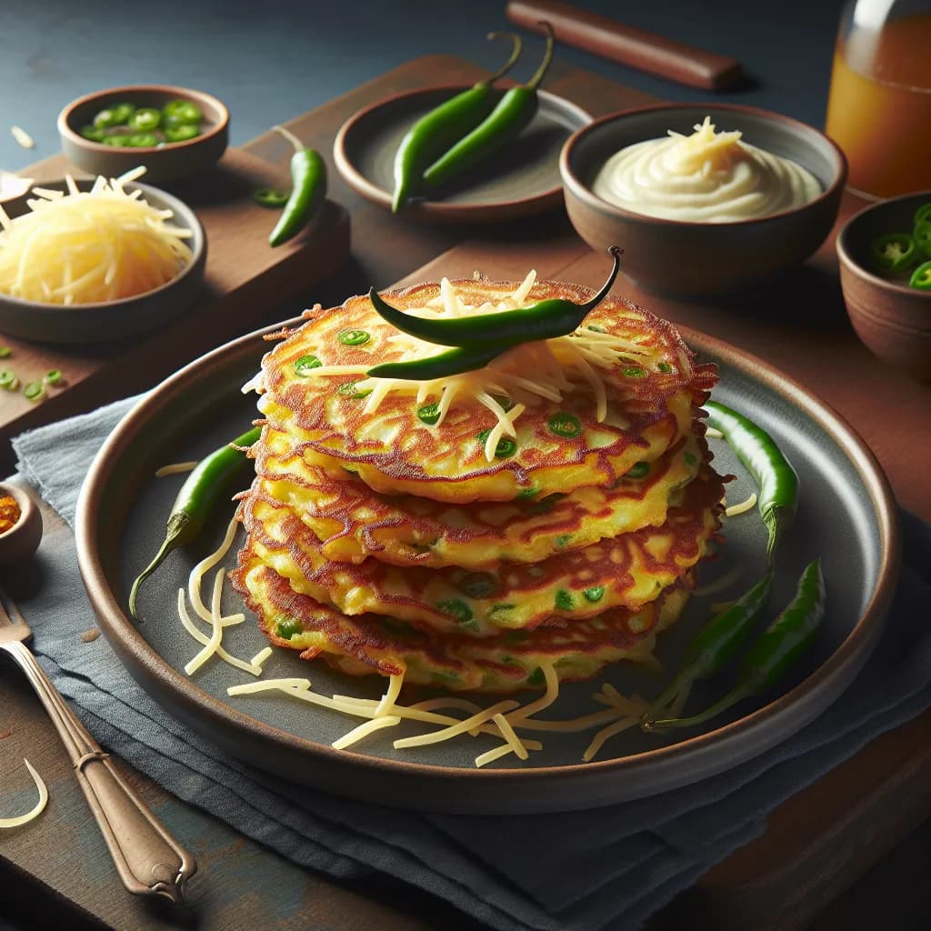 Cheesy Potato Sago Pancakes