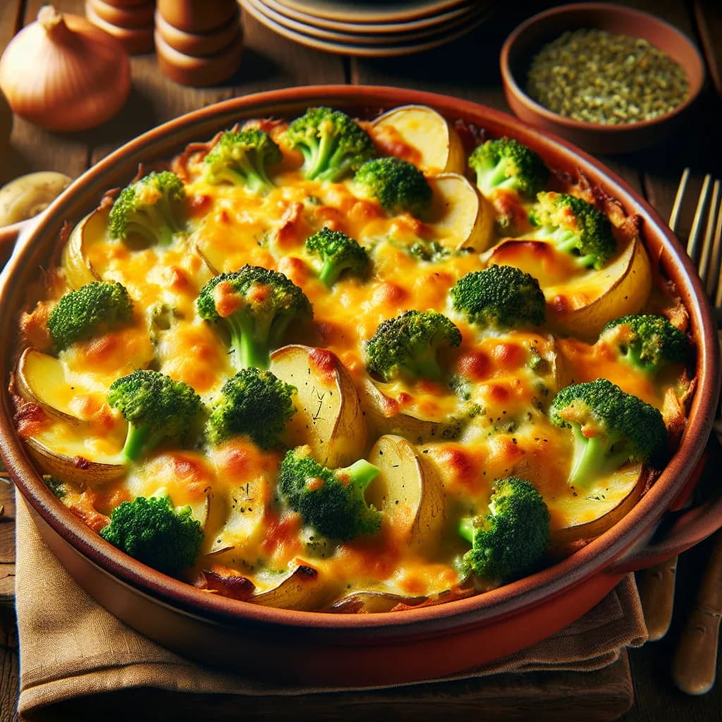 Cheesy Potato and Broccoli Bake