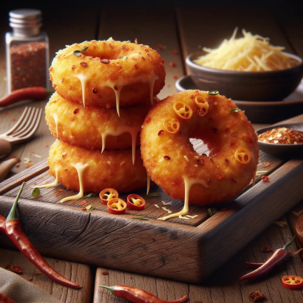 Cheesy Spicy Donut Fritters