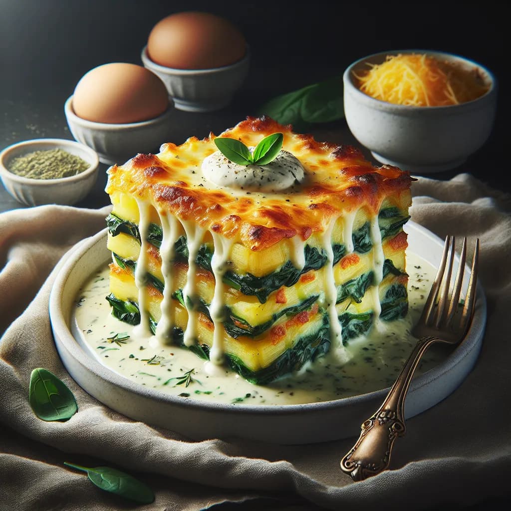 Cheesy Spinach Potato Bake